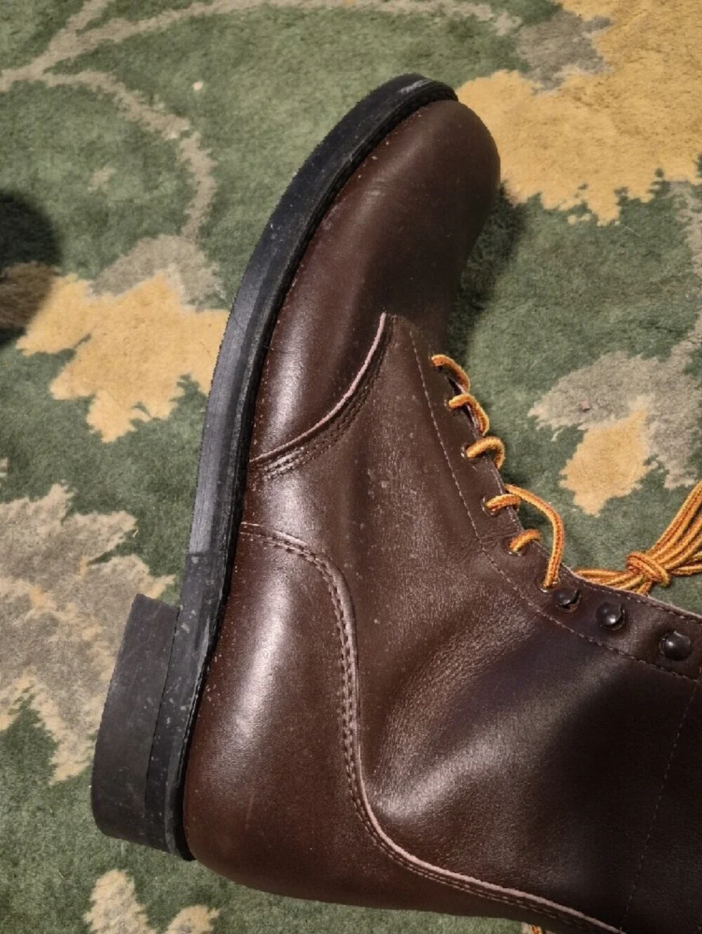Supreme Brown Leather Work Boots with Tan Laces